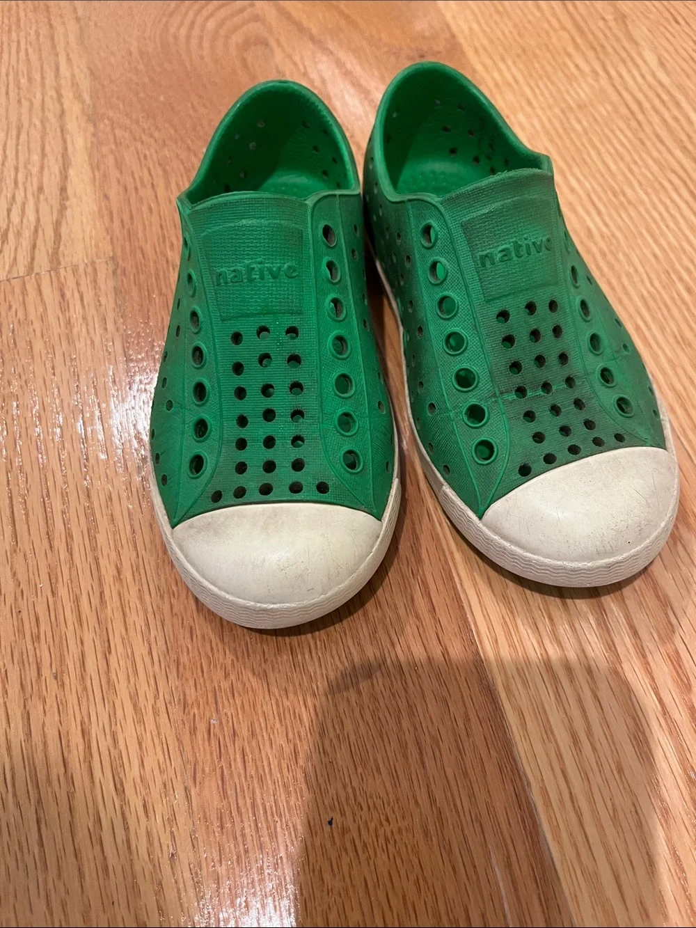 Native Kids Green Slip-On Perforated Rubber Sneakers size c9